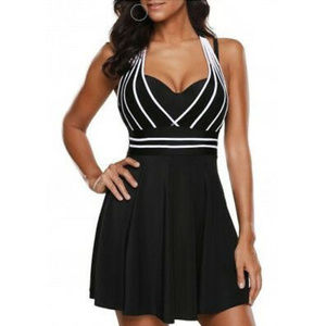 NWT Women's Black One-Piece Swimsuit Dress